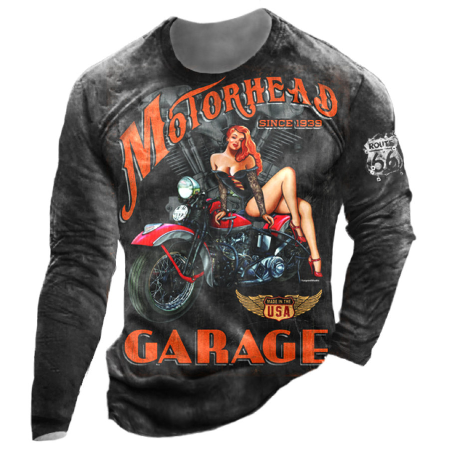 1939 Retro Motorcycle Girl Long Sleeve T-shirt