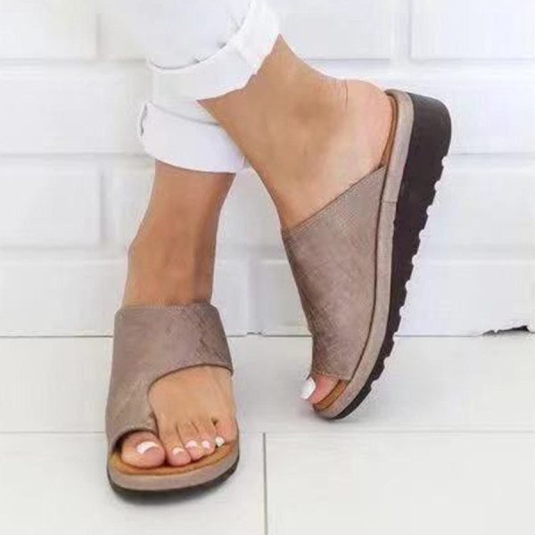 Plain Peep Toe Casual Comfort Slippers 