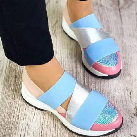 Color Block Round Toe Casual Sneakers