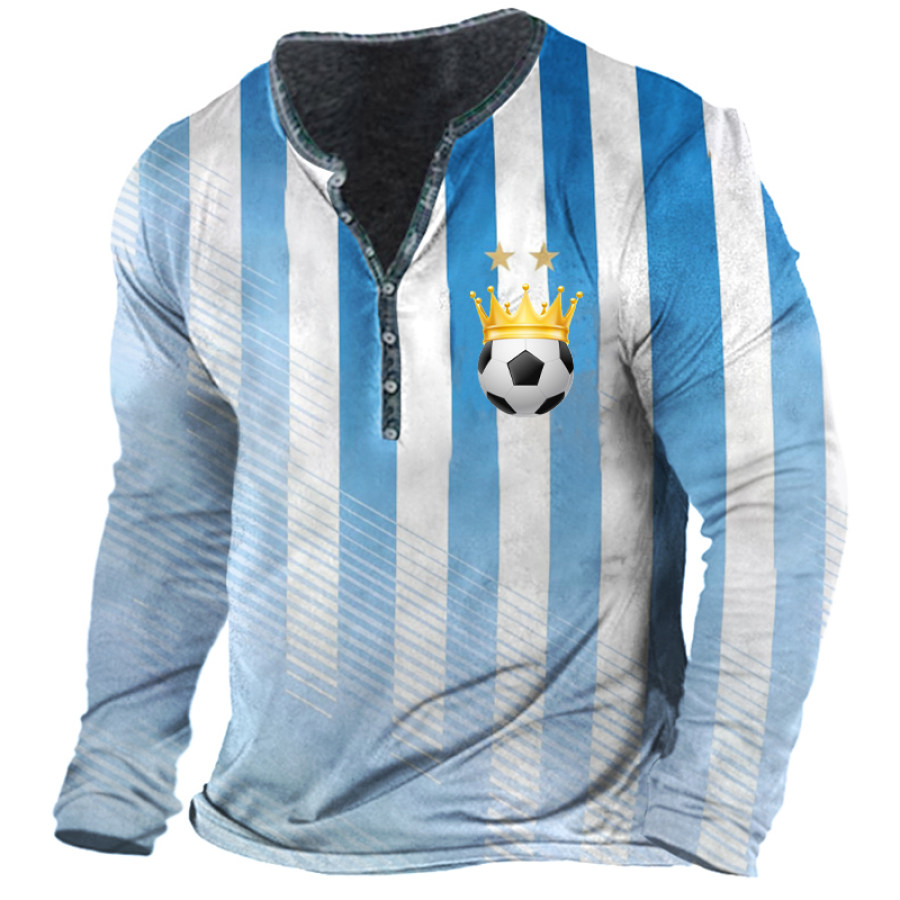 

Men's Vintage World Cup Print Long Sleeve T-Shirt