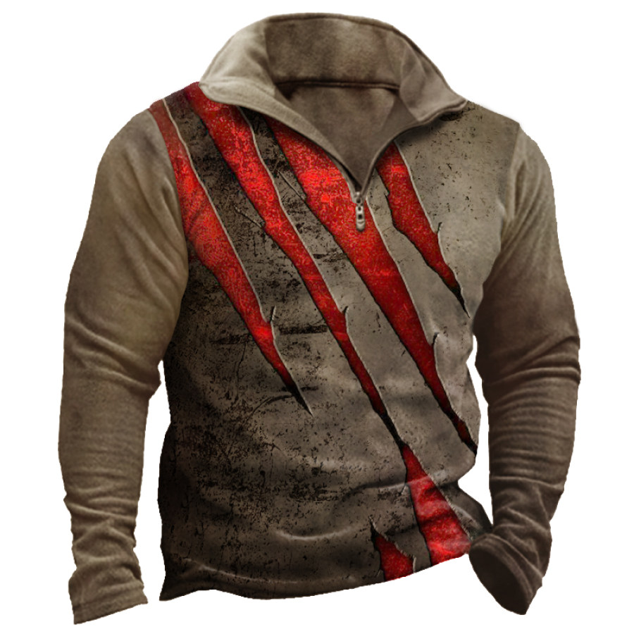 

Men's Vintage Outdoor Tactical Zip Winter Sweatshirt
