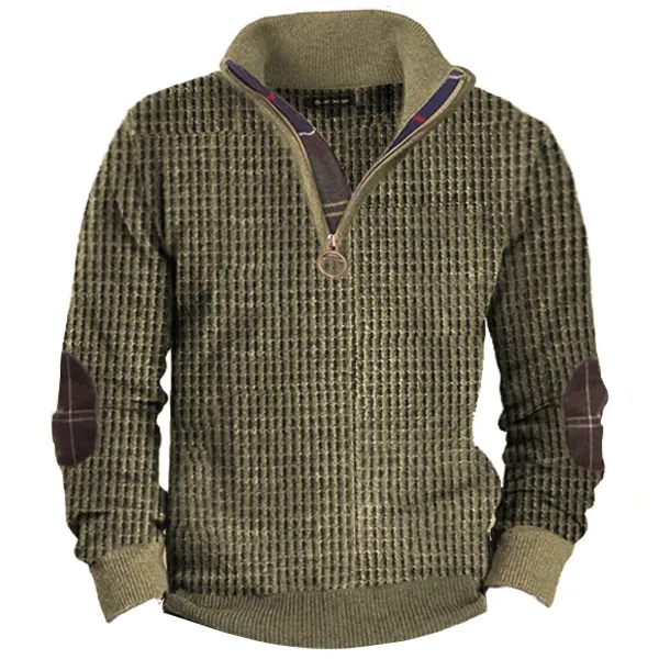 Men's Vintage Waffle Tactical Sweatshirt - Cotosen.com