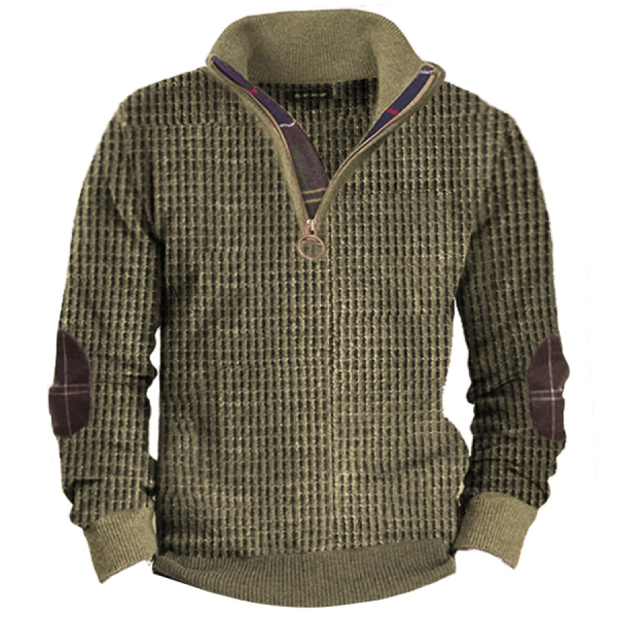 

Taktisches Sweatshirt Mit Vintage-Waffelmuster Für Herren