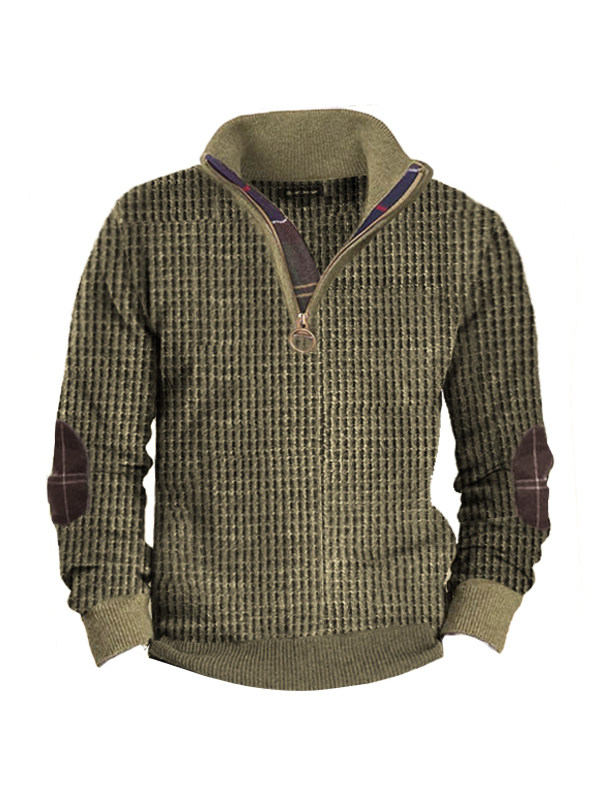 Men's Vintage Waffle Tactical Sweatshirt