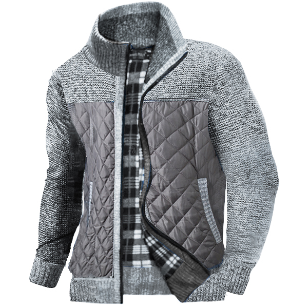 Men's Outdoor Warm Fleece Chic Stand Collar Sweater Cardigan