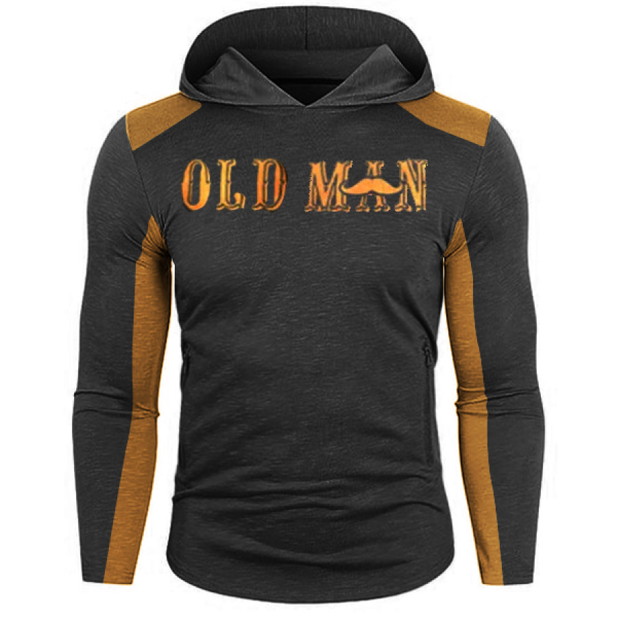 

Men's Outdoor Colorblock Quick Drying Sports Hooded T-shirt