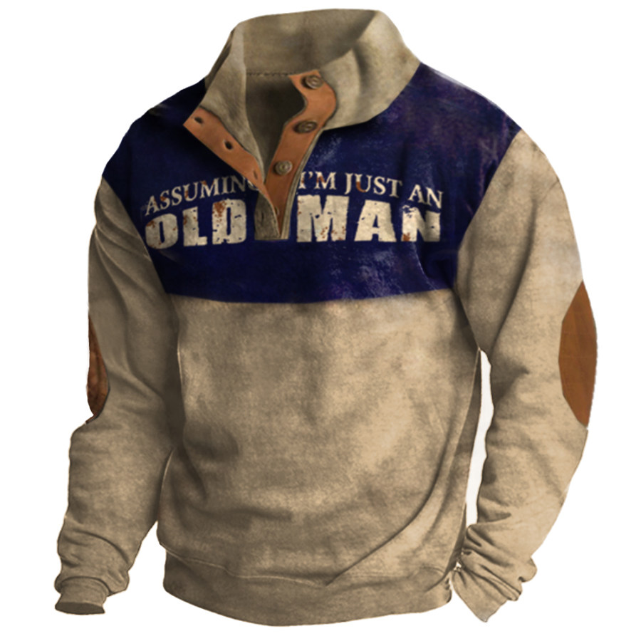 

Old Men Was Your First Mistake Men's Retro Stand Collar Sweatshirt