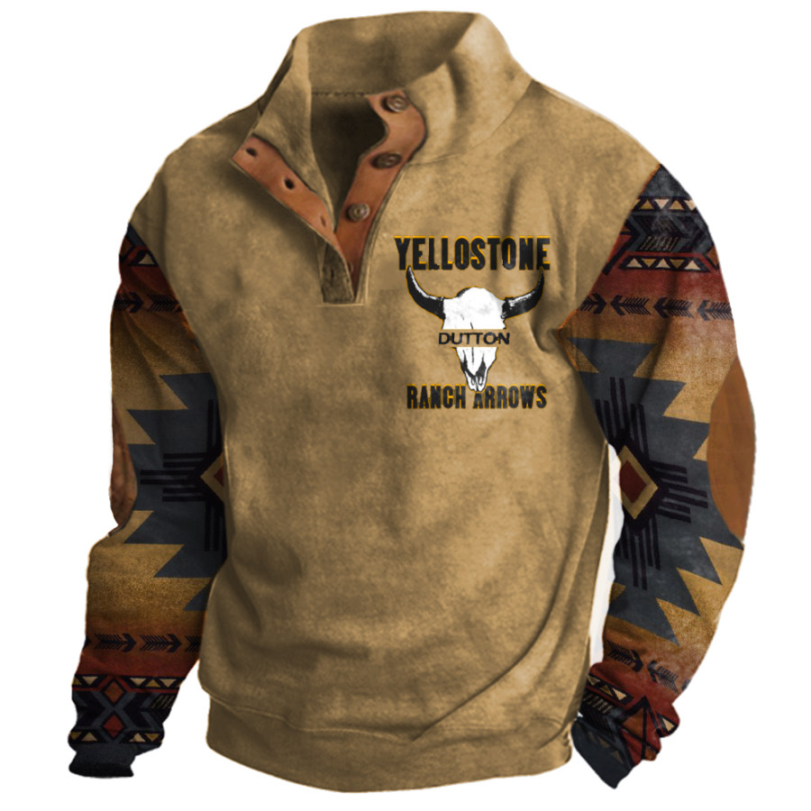 

Men's Cowboy Stand Collar Sweatshirt