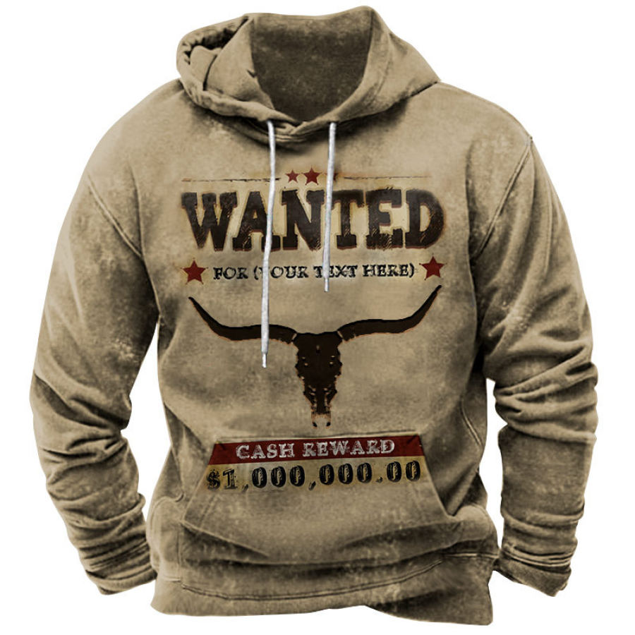 

Men's Retro Wanted Western Cowboy Hoodie