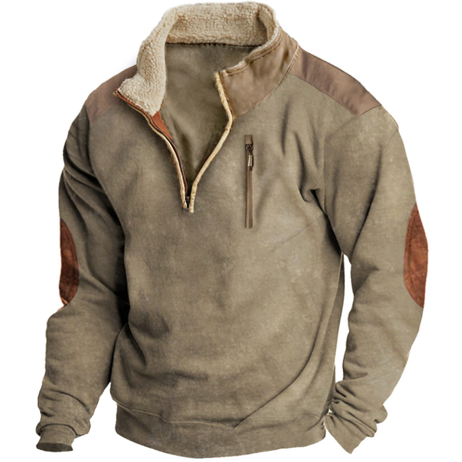 

Vintage Training Henley Collar Zip Sweatshirt