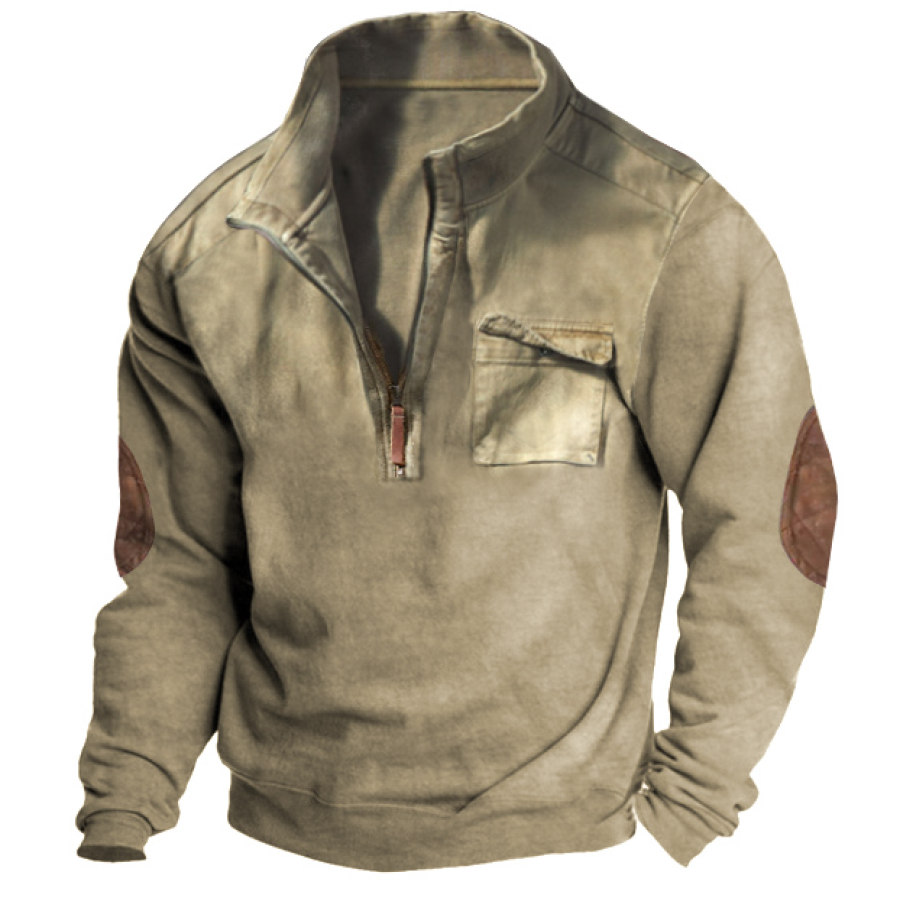 

Men's Outdoor Half Zip Stand Collar Sweatshirt