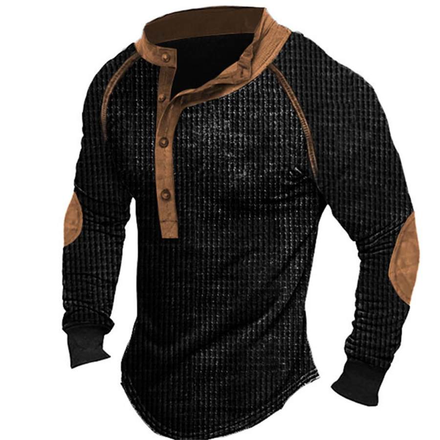 

Men's Vintage Waffle Colorblock Henley T-Shirt