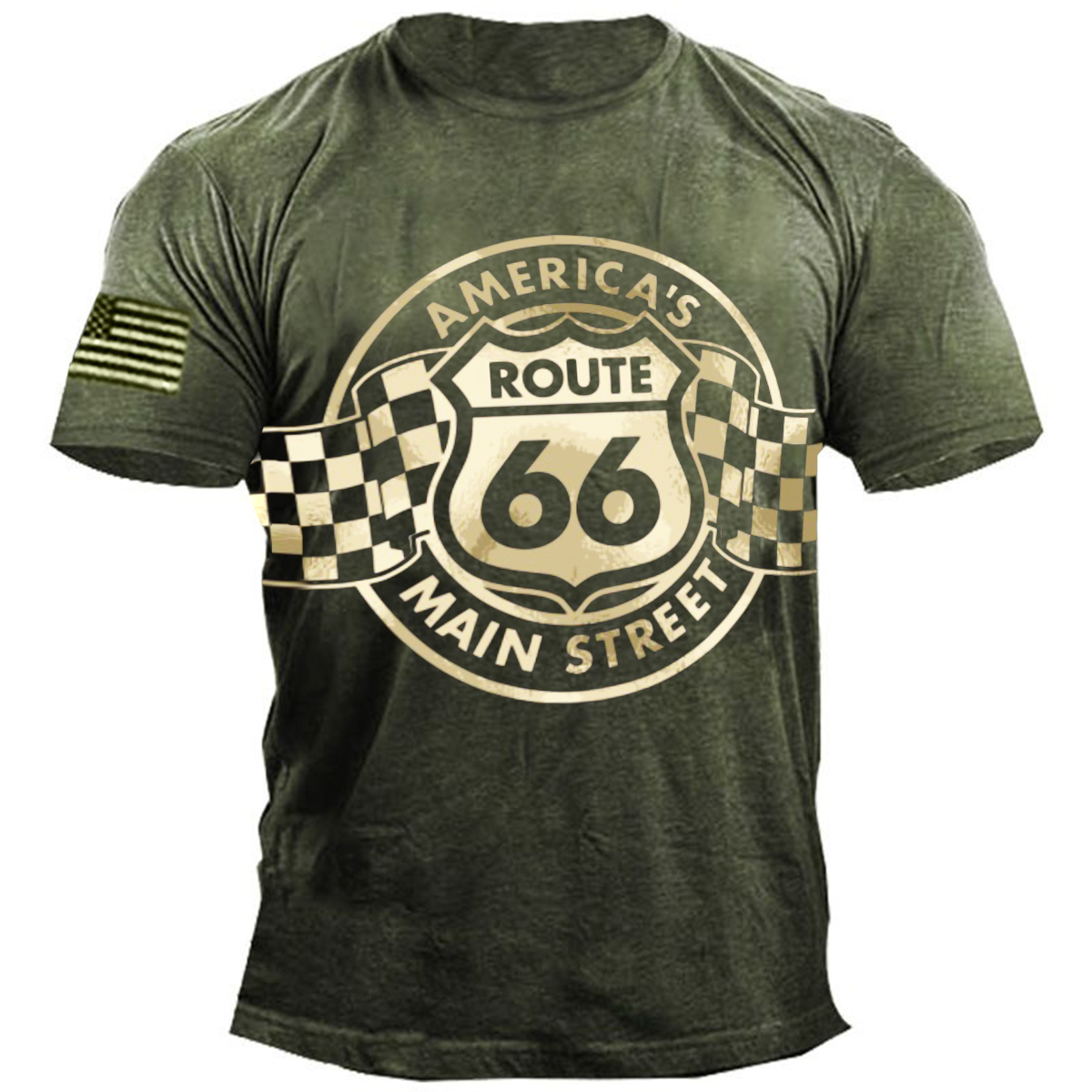 Men's Vintage Route 66 Chic Short Sleeve T-shirt