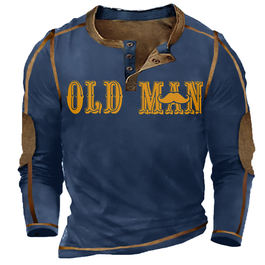 

Men's Vintage OLD MAN Round Neck Long Sleeve T-Shirt