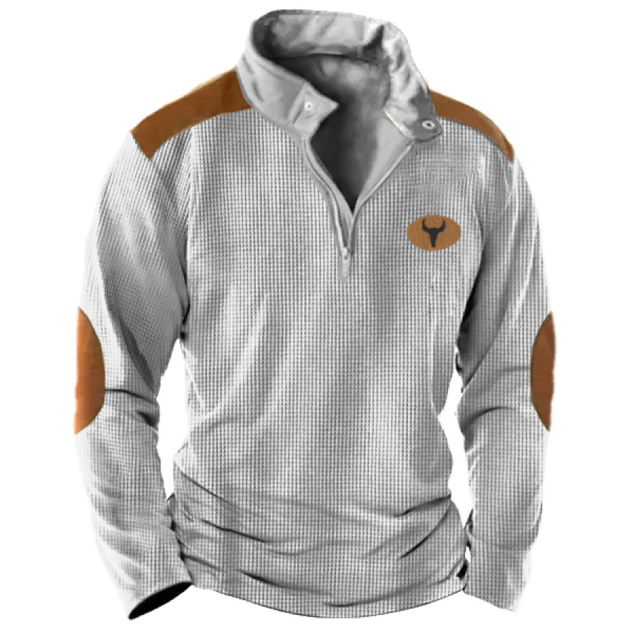

Men's Vintage Waffle Western Yellowstone 1/4 Zip T-Shirt