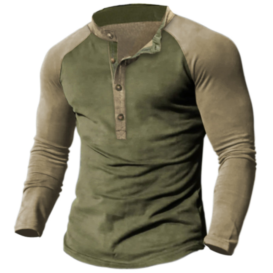 

Men's Vintage Raglan Henley T-Shirt