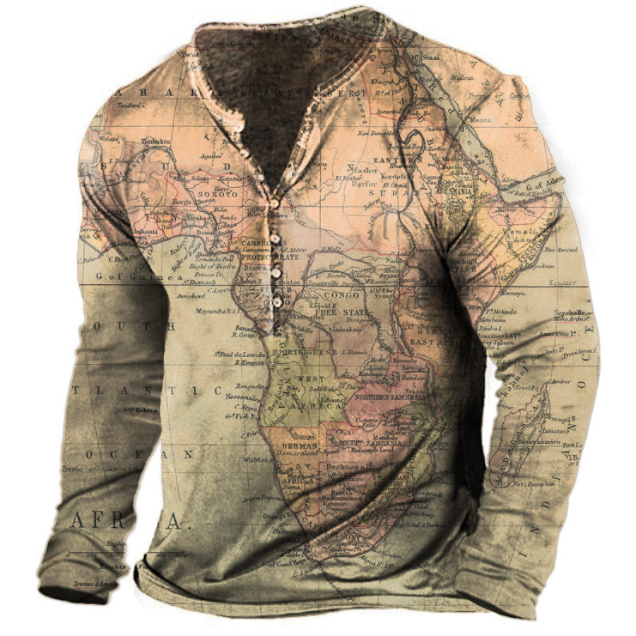 

World Map Men's Henley Shirt