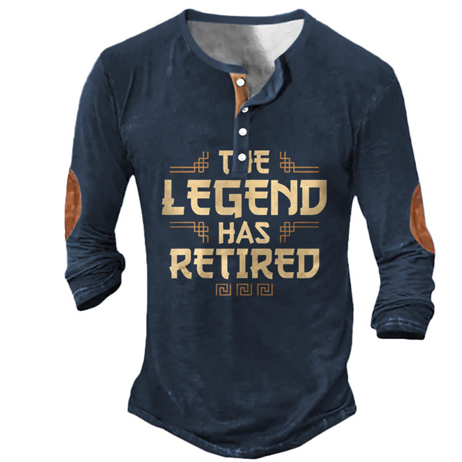 Men's Vintage The Legend Chic Has Retired Henley T-shirt