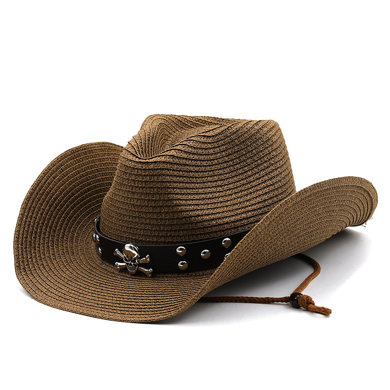 Men's Ethnic Cowboy Western Chic Skull Sun Hat