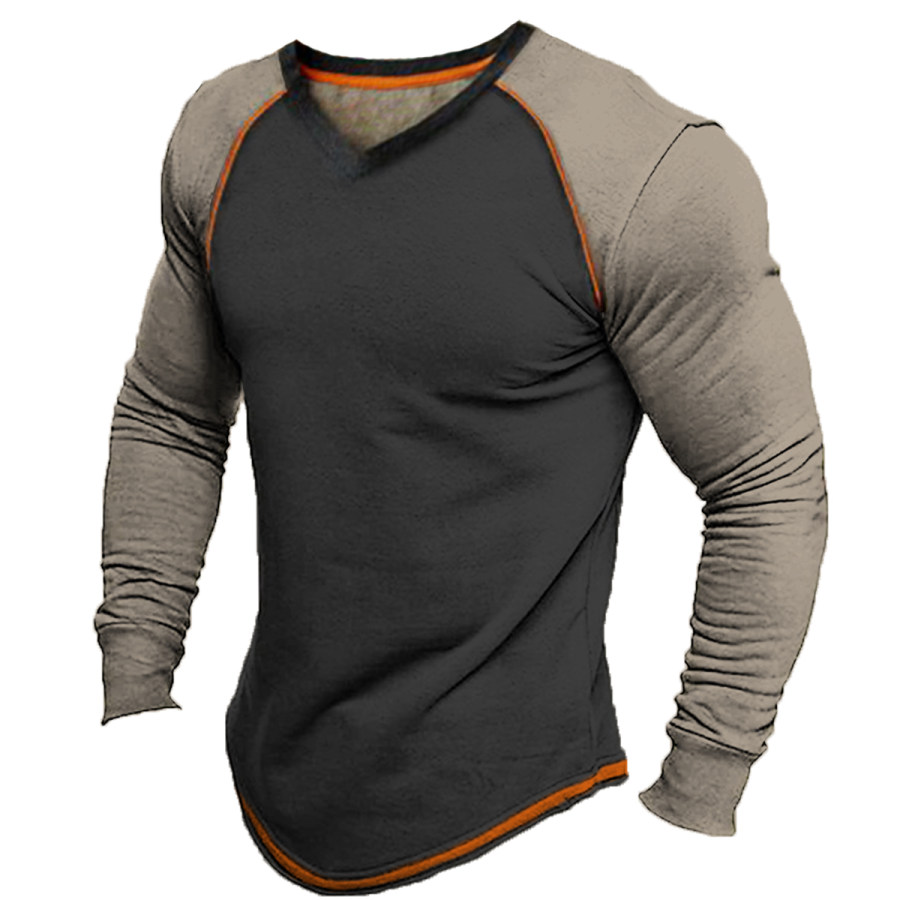 

Men's Retro Casual Round Neck Long Sleeve T-Shirt