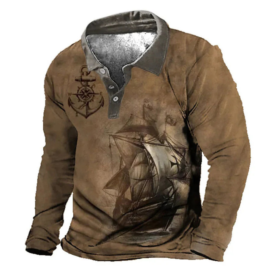 

Men's Outdoor Sports Casual Long Sleeve Printed T-Shirt