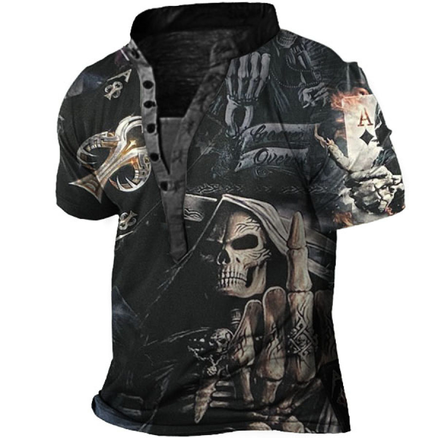 

Men's Skull Rock Henley Shirt