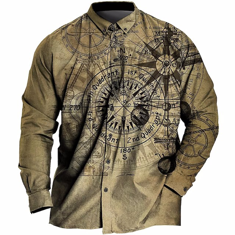 Men's Casual Breathable Printed Chic Long Sleeve Shirt