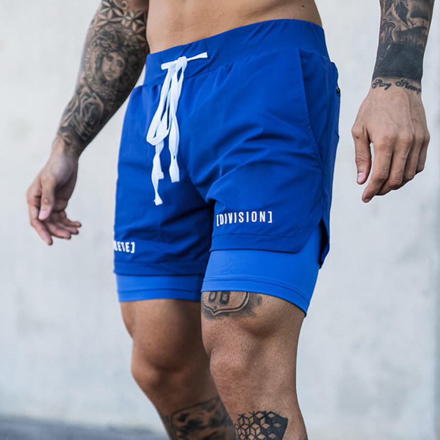 

Men's Casual Sports Pants Fitness Running Double-layer Multi-sports Shorts Seaside Vacation Beach Pants