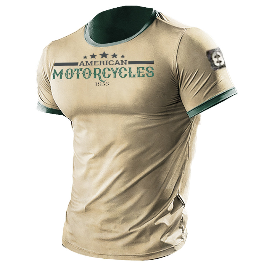 

Men's Vintage Motorcycle Print Cotton T