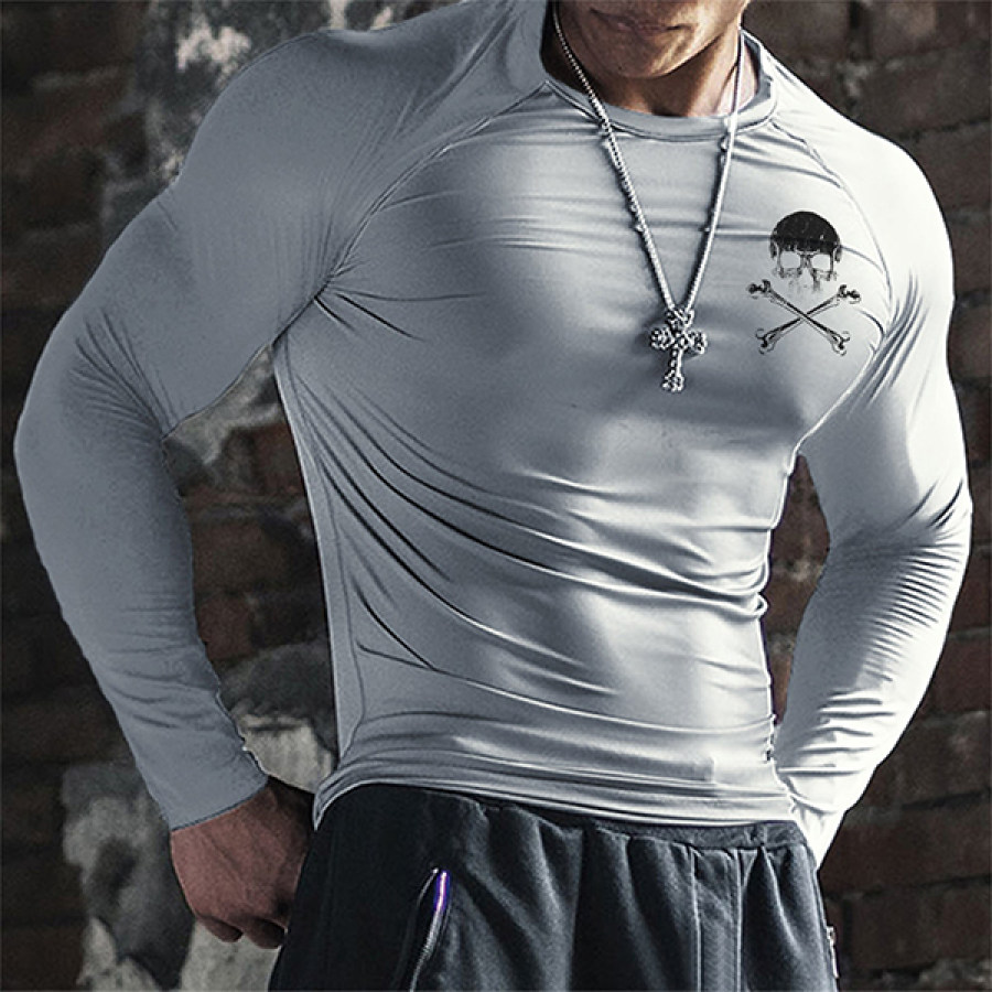 

Men Moisture Wicking Raglan Skull T-Shirt