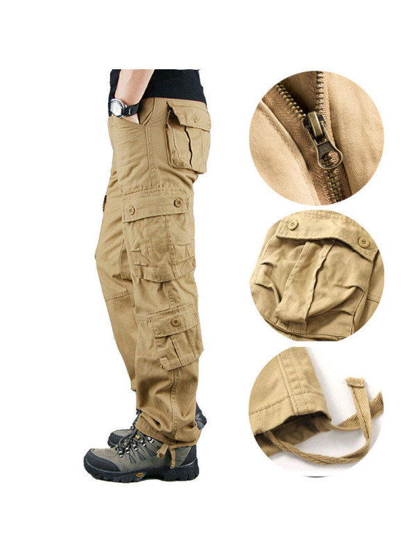 Men's Outdoor Wear-resistant Tactical Multi-pocket Straight-leg Trousers