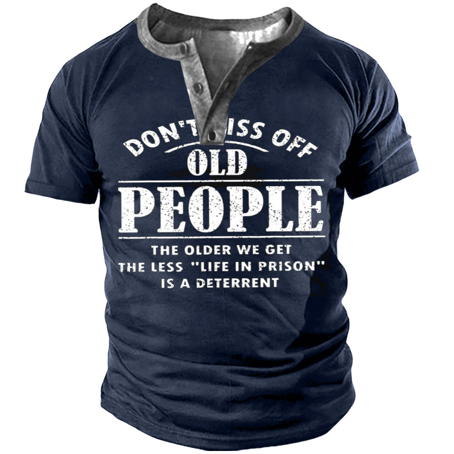 

Men's Vintage Old People Round Neck Short Sleeve T-Shirt