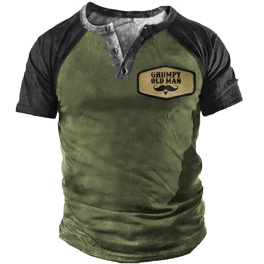 

Men's Vintage Grumpy Old Man Henley T-Shirt