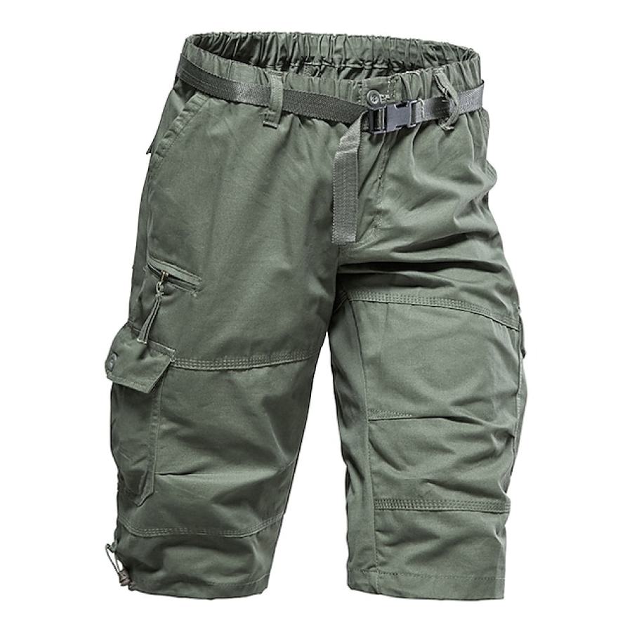 

Men's Outdoor Tactical Solid Color High Waist Cargo Shorts