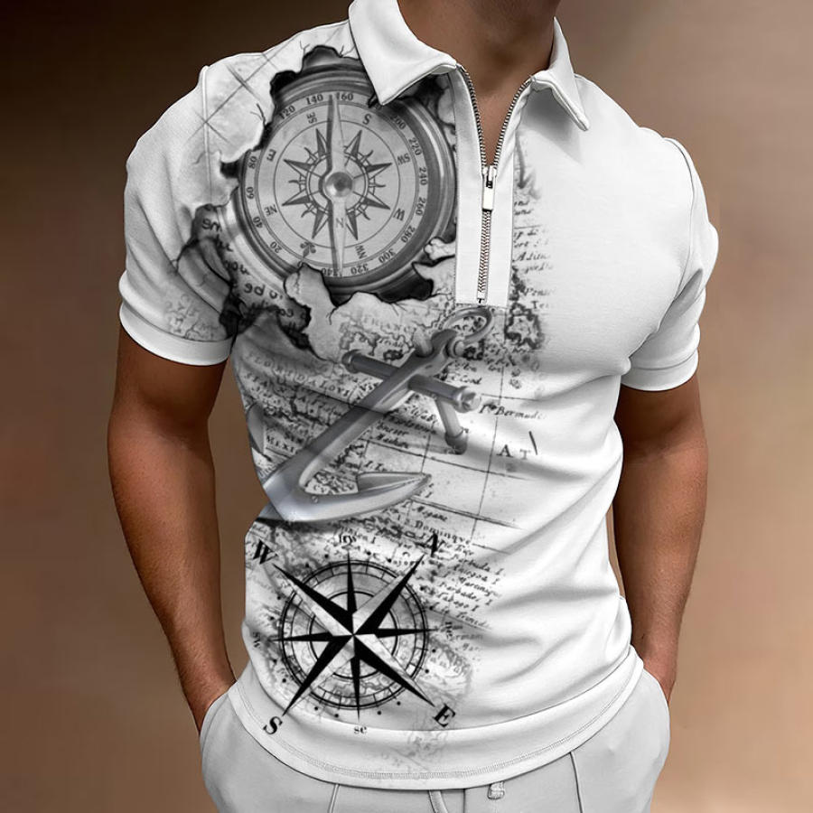 

Men's Casual Nautical Print T-Shirt