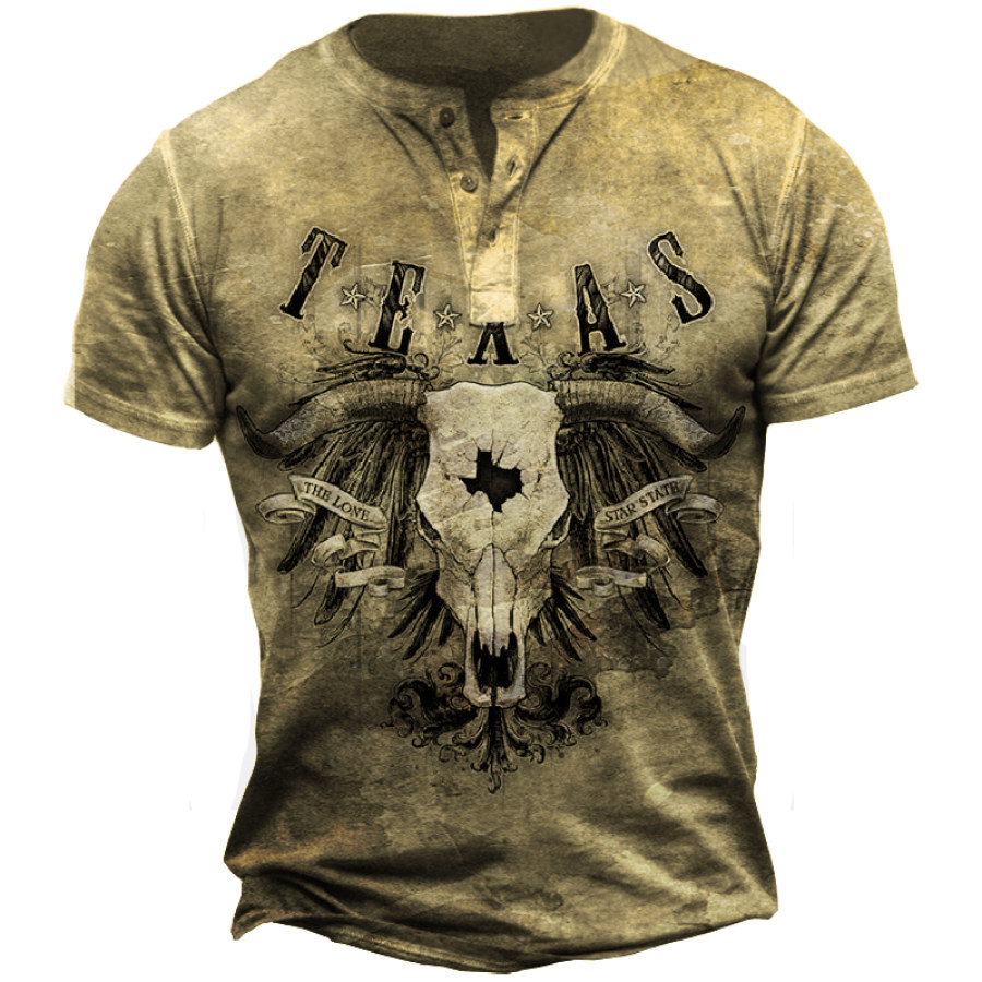 

Men's Vintage Denim Print T-Shirt