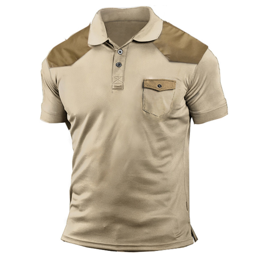 

Men's Outdoor Color Contrast Multifunction Carpenter Polo Shirt