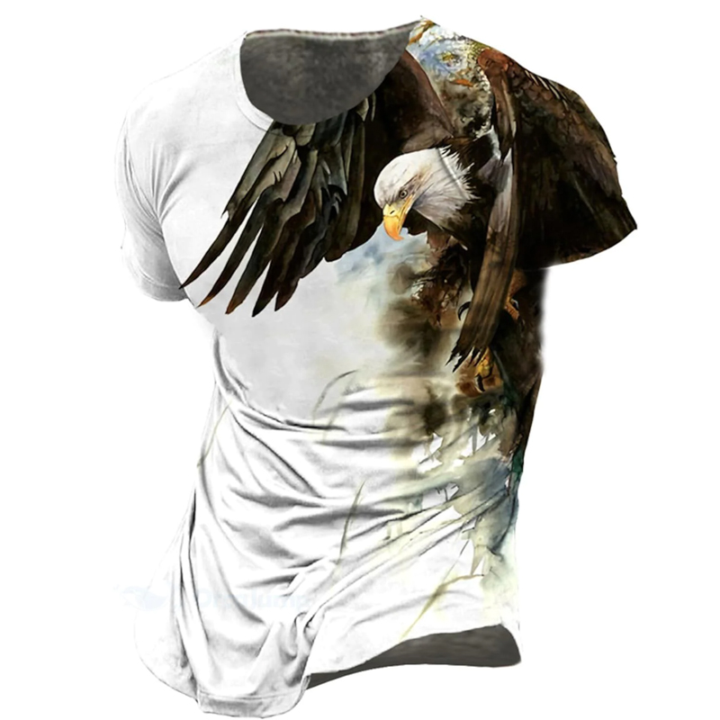 Men's Outdoor 3d Graphic Chic Printed Round Neck Tee
