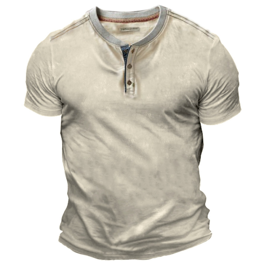 

T-shirt Henley Da Allenamento Vintage All'aperto Da Uomo