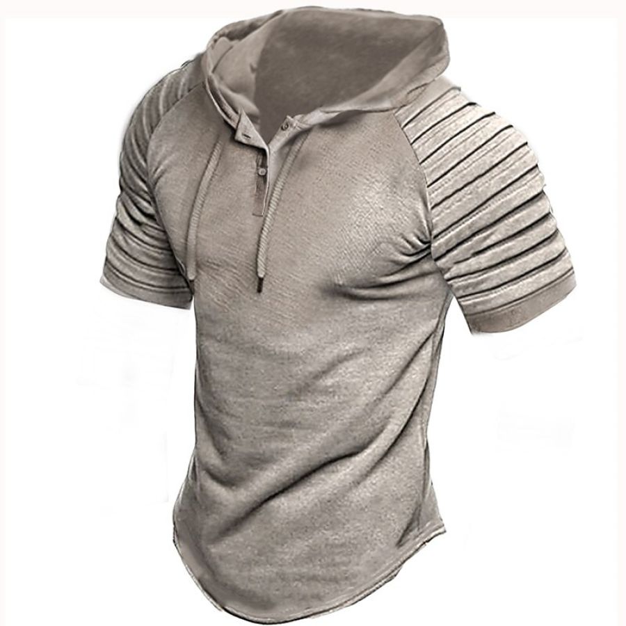 

Men's Outdoor Solid Color Prints Short Sleeve Ruched T-shirt