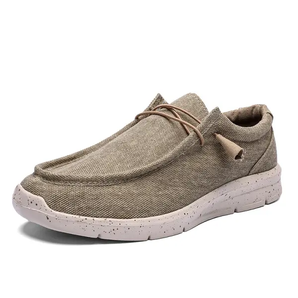 Men's Linen Breathable Lightweight Lace Up Comfortable Loafers Shoes - Dozenlive.com 