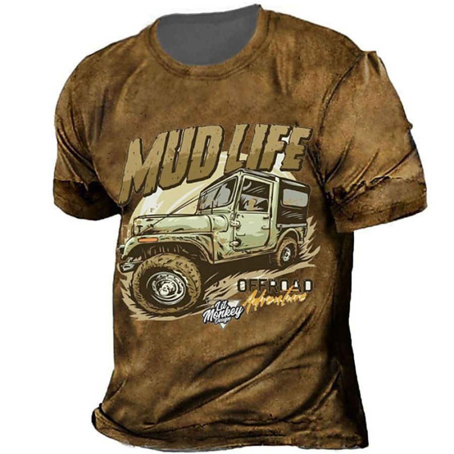 

Men's Outdoor Graphic Car Crew Neck Short Sleeve Tee