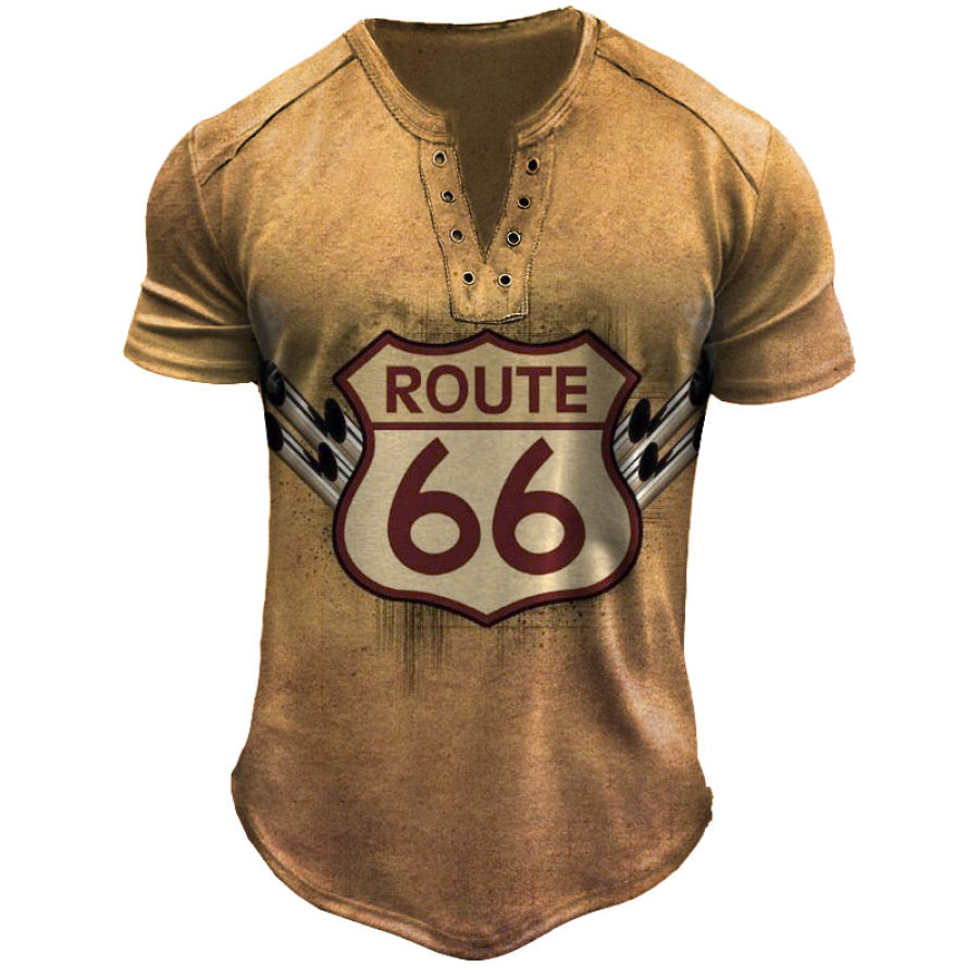 

Men's Vintage Route 66 Motorcycle Short Sleeve T-Shirt