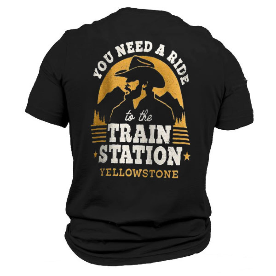 

Yellowstone Hai Bisogno Di Un Passaggio Per La Stazione Ferroviaria T-shirt Da Uomo Essenziale