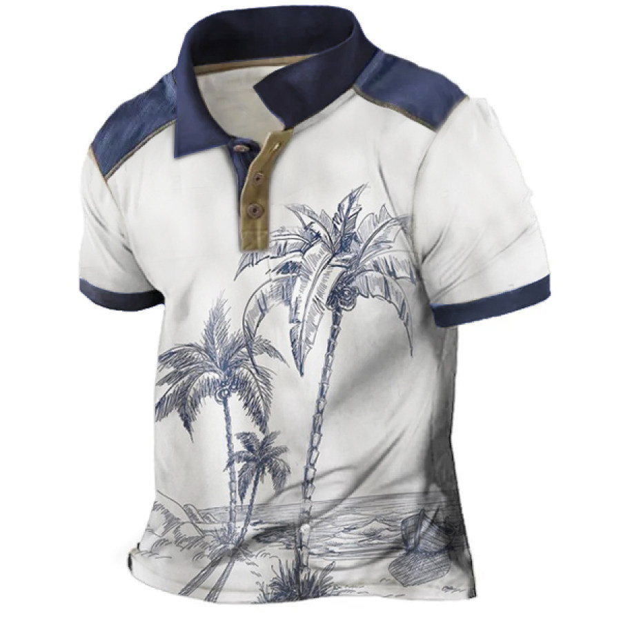 

Mens Outdoor Coconut Print Polo Shirt