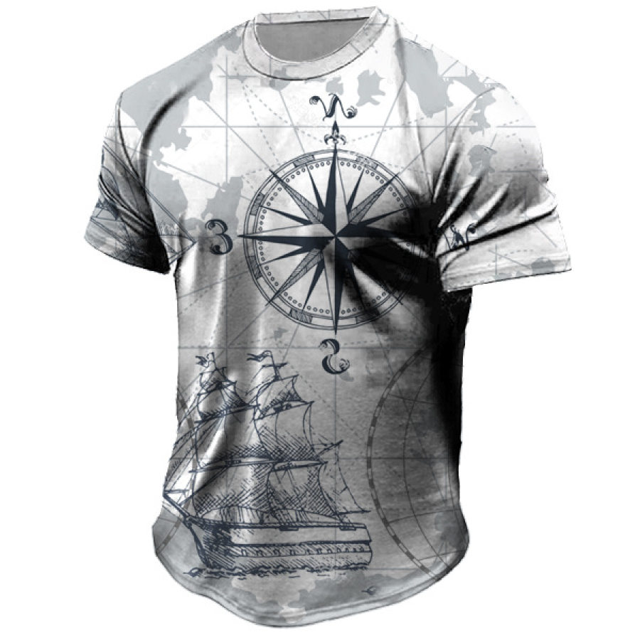 

Men's Vintage Nautical Map Print Short Sleeve T-Shirt