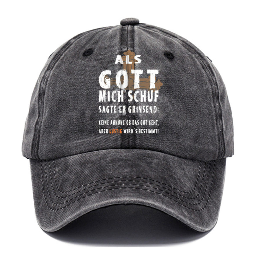 

Als Gott Mich Schuf Lustiger Spruch Men's Sun Hat