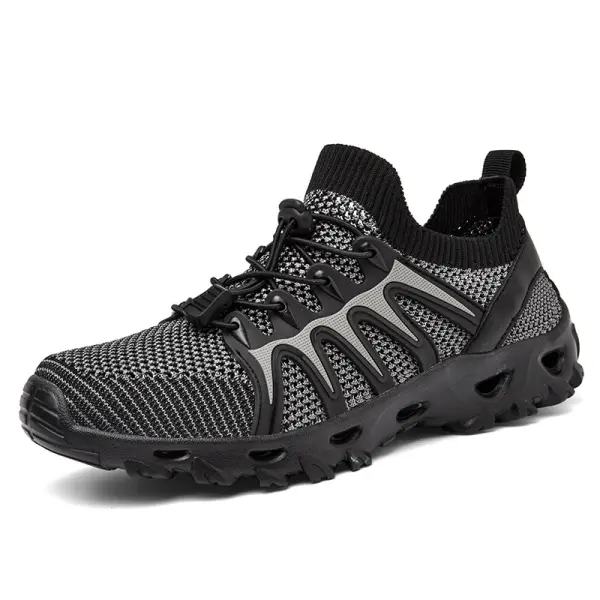 Men's Lightweight Breathable Hiking Knitted Two-way Drainage Sole Wading Shoes - Kalesafe.com 