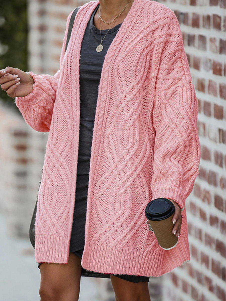 Casual Loose Solid Color Sweater Cardigan