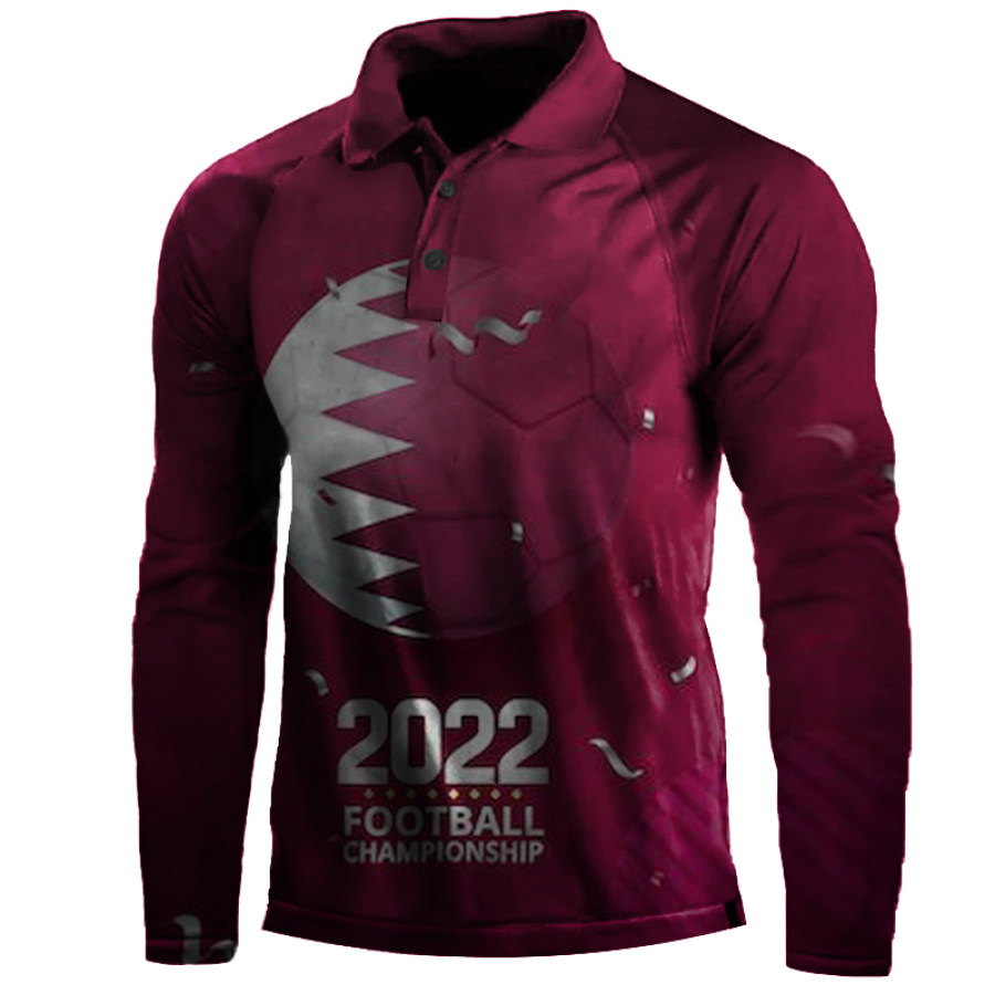 

Men's Vintage World Cup Print Long Sleeve T-Shirt